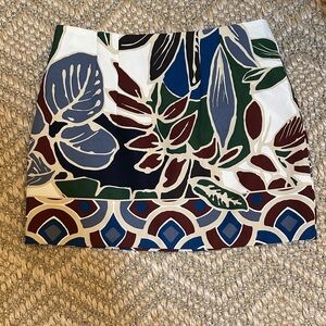 Zara Multicolor Leaf Print Mini Skirt